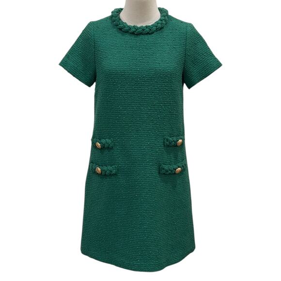 Tuckernuck Emerald Green Tweed Jackie Dress - Picture 3 of 9